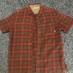 Vans Men's Red and Blue Plaid Shirt